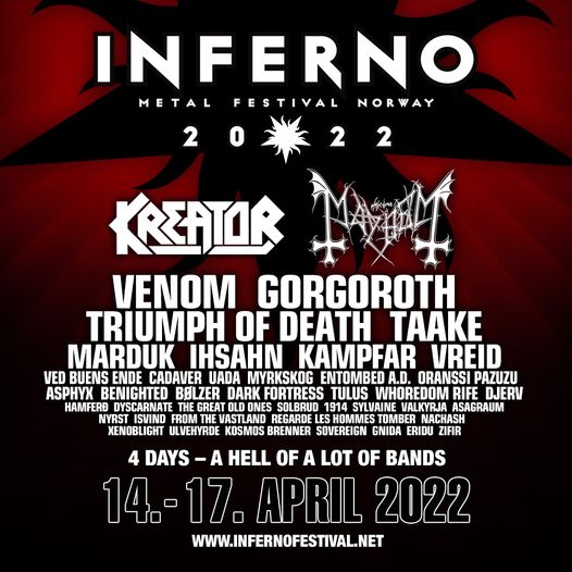 Inferno Metal Festival @Rockefeller Music Hall – Oslo (Novergia), 14 – 17 aprile 2022