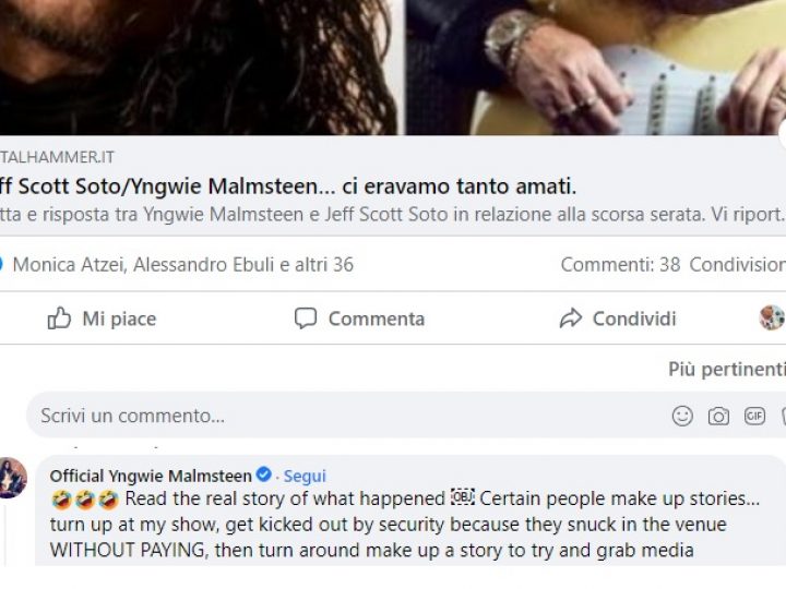 Malmsteen risponde a Soto tramite Metal Hammer Italia