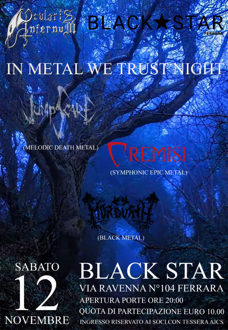 In Metal We Trust Night @ Circolo Blackstar – Ferrara, 12 novembre 2022