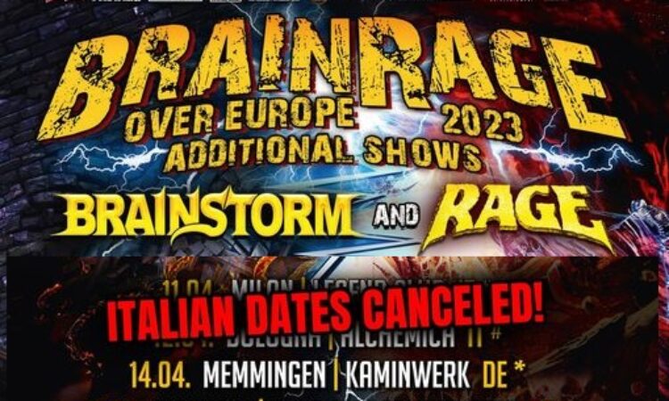 Rage – Brainstorm, cancellate le due date in Italia