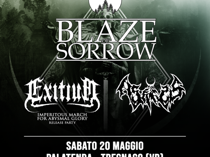 Blaze of Sorrow, live il 20 maggio a Tregnago