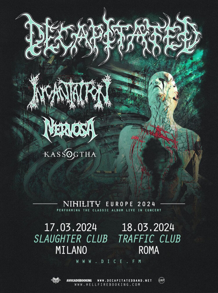 Decapitated+Incantation+Nervosa+Kassogtha @ Traffic Live Club, Roma, 18 marzo 2024